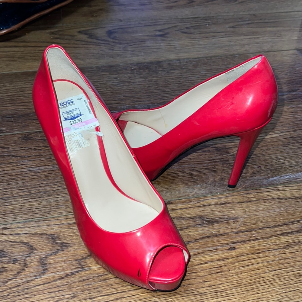 Red Open Toe Guess Heels